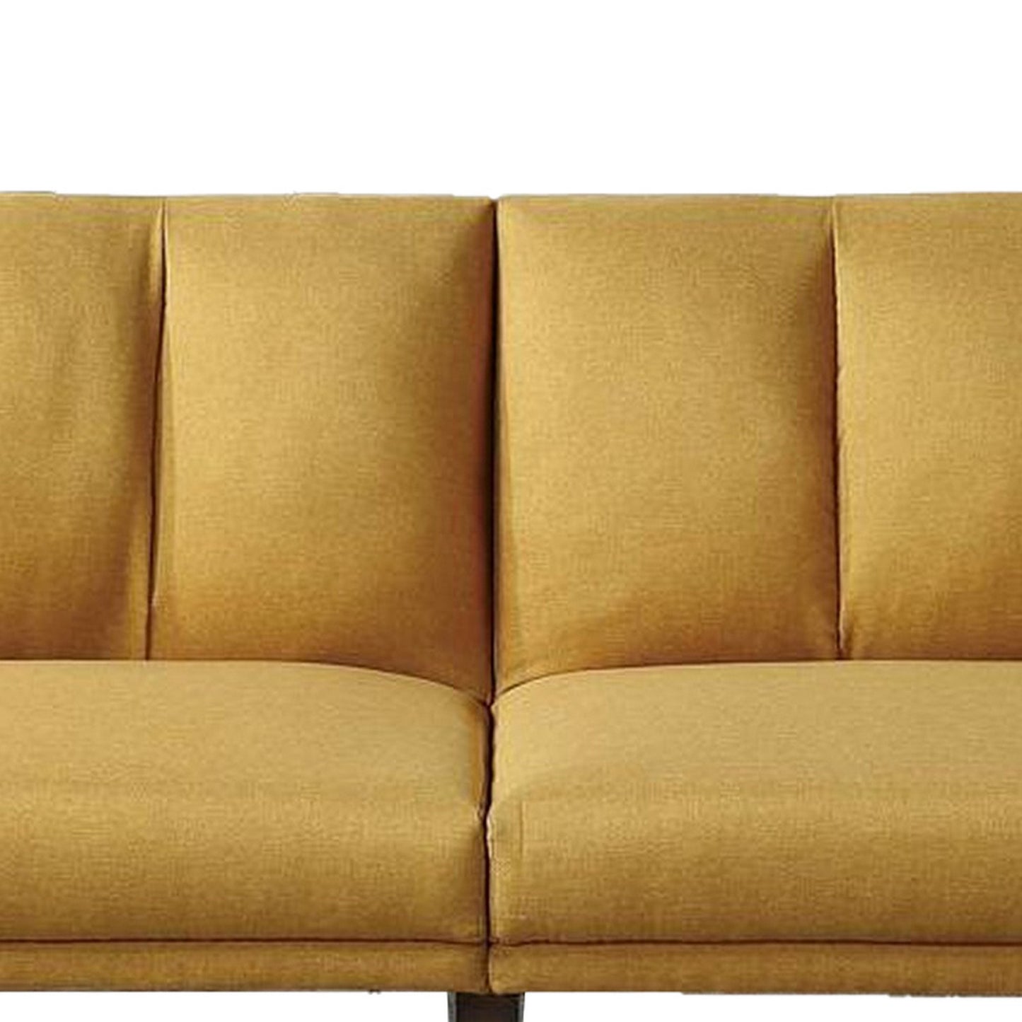 Adjustable Upholstered Sofa with Track Armrests and Angled Legs, Yellow By Benzara | Sofas | Modishstore - 4