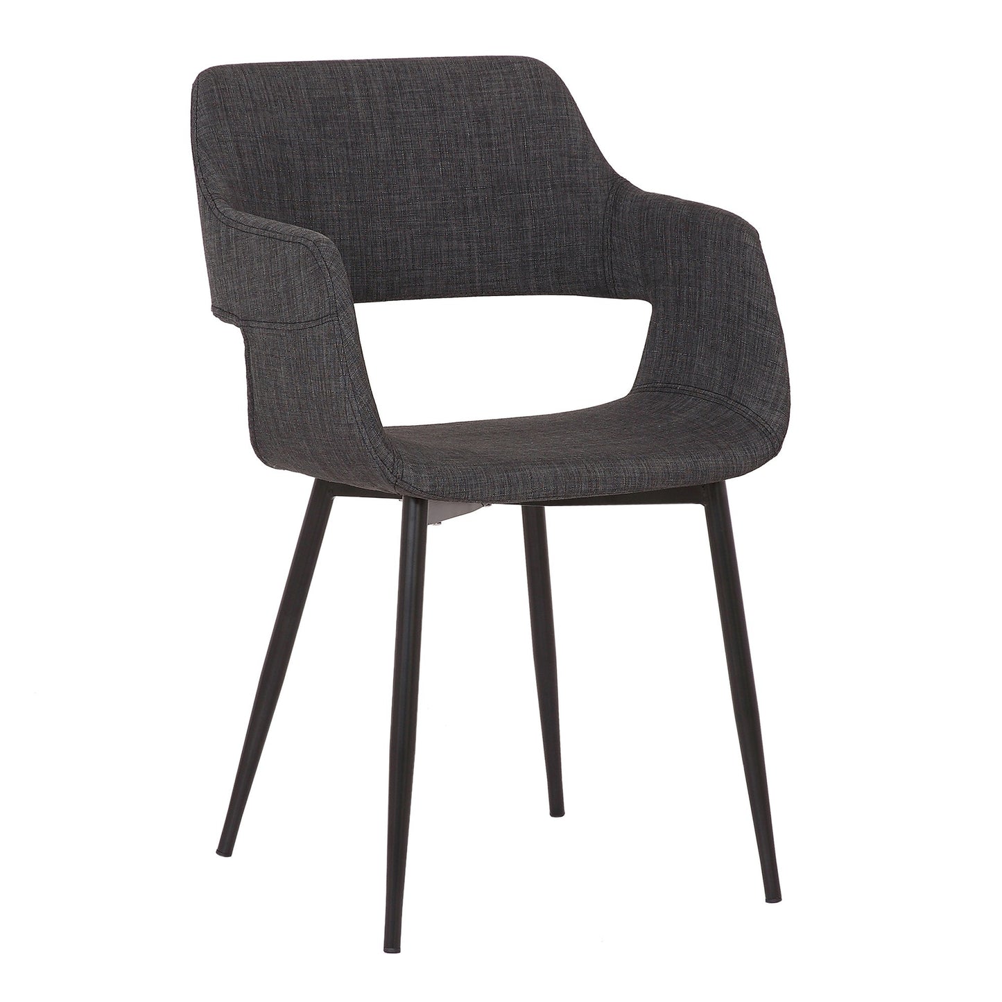 Fabric Upholstered Accent Chair with Wide Open Lower Back Design, Gray By Benzara | Accent Chairs | Modishstore