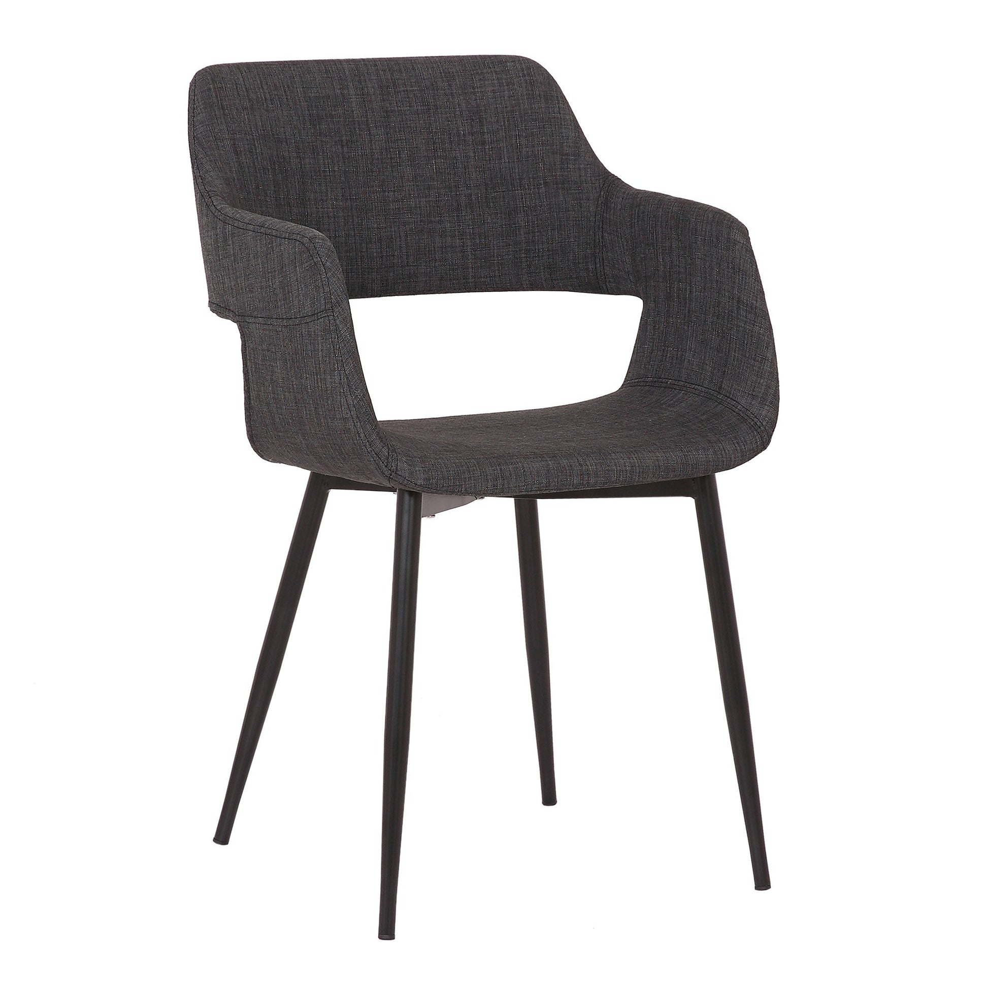 Fabric Upholstered Accent Chair with Wide Open Lower Back Design, Gray By Benzara | Accent Chairs | Modishstore