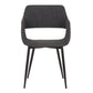 Fabric Upholstered Accent Chair with Wide Open Lower Back Design, Gray By Benzara | Accent Chairs | Modishstore - 2
