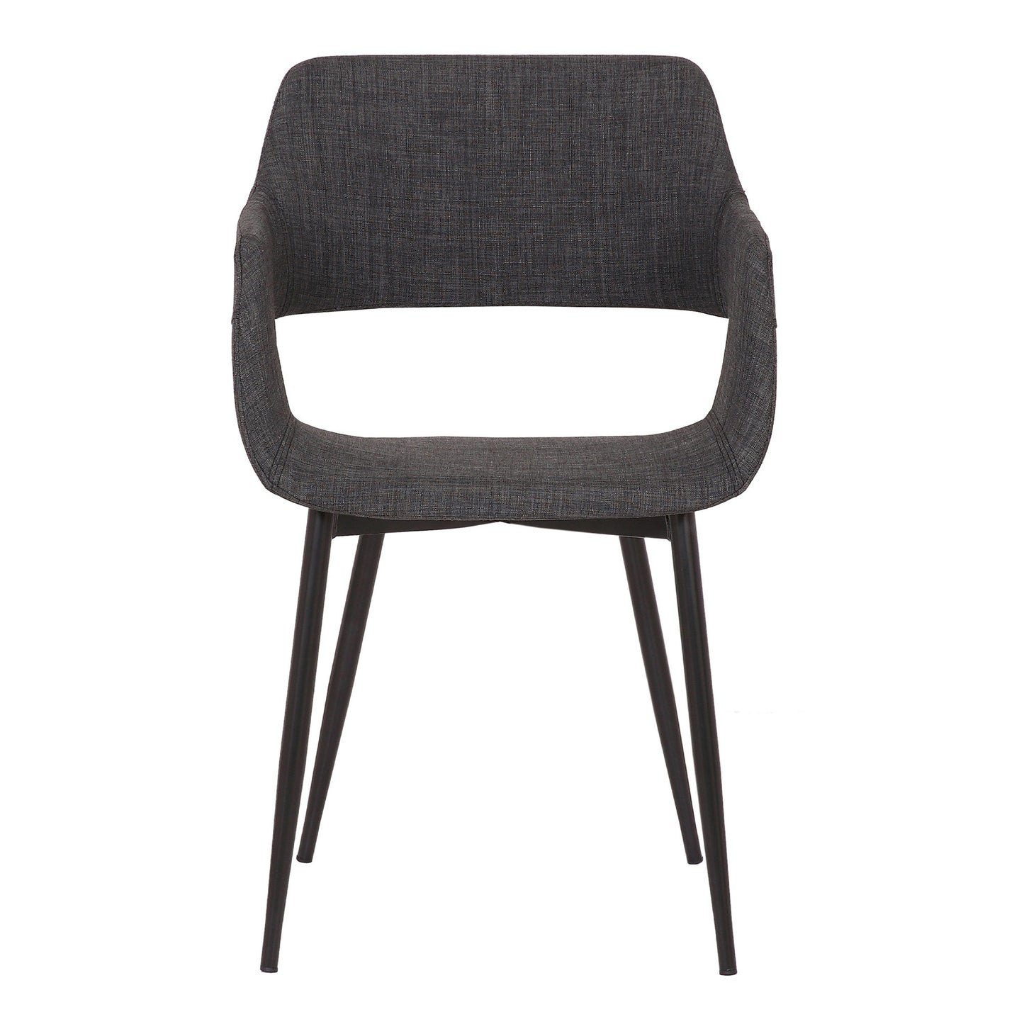 Fabric Upholstered Accent Chair with Wide Open Lower Back Design, Gray By Benzara | Accent Chairs | Modishstore - 2