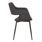 Fabric Upholstered Accent Chair with Wide Open Lower Back Design, Gray By Benzara | Accent Chairs | Modishstore - 3