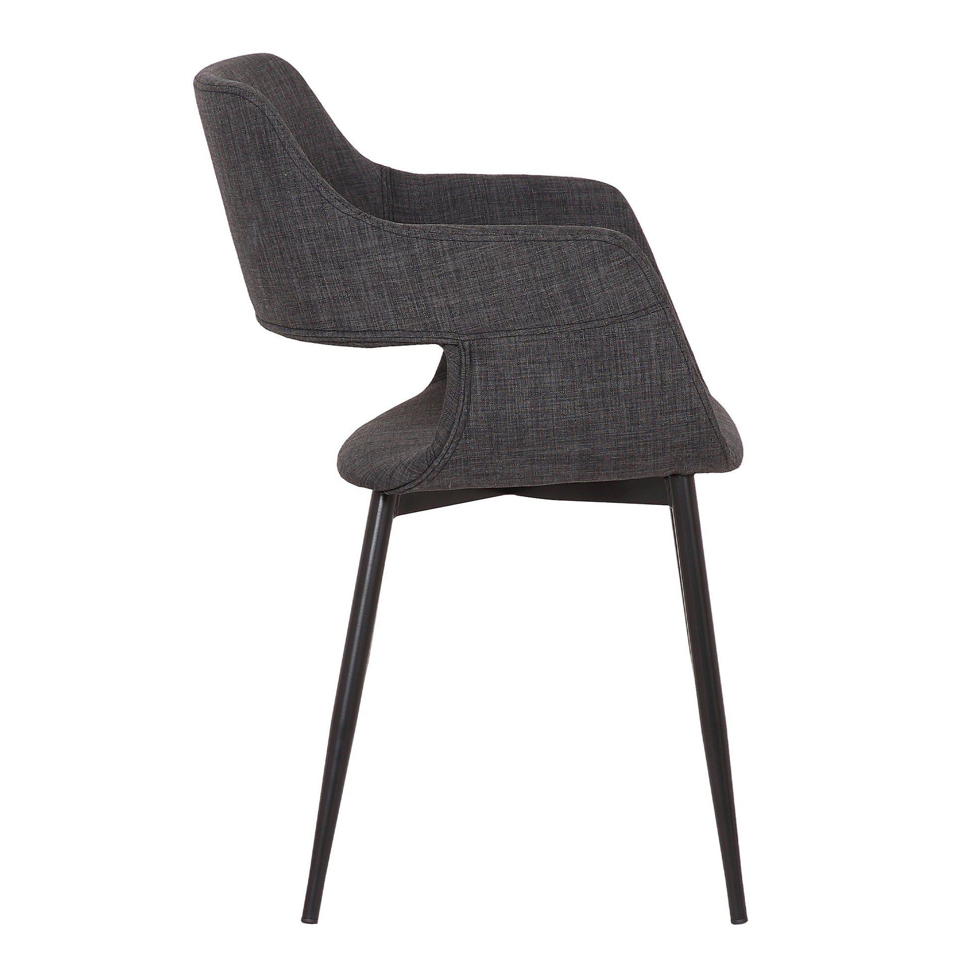 Fabric Upholstered Accent Chair with Wide Open Lower Back Design, Gray By Benzara | Accent Chairs | Modishstore - 3