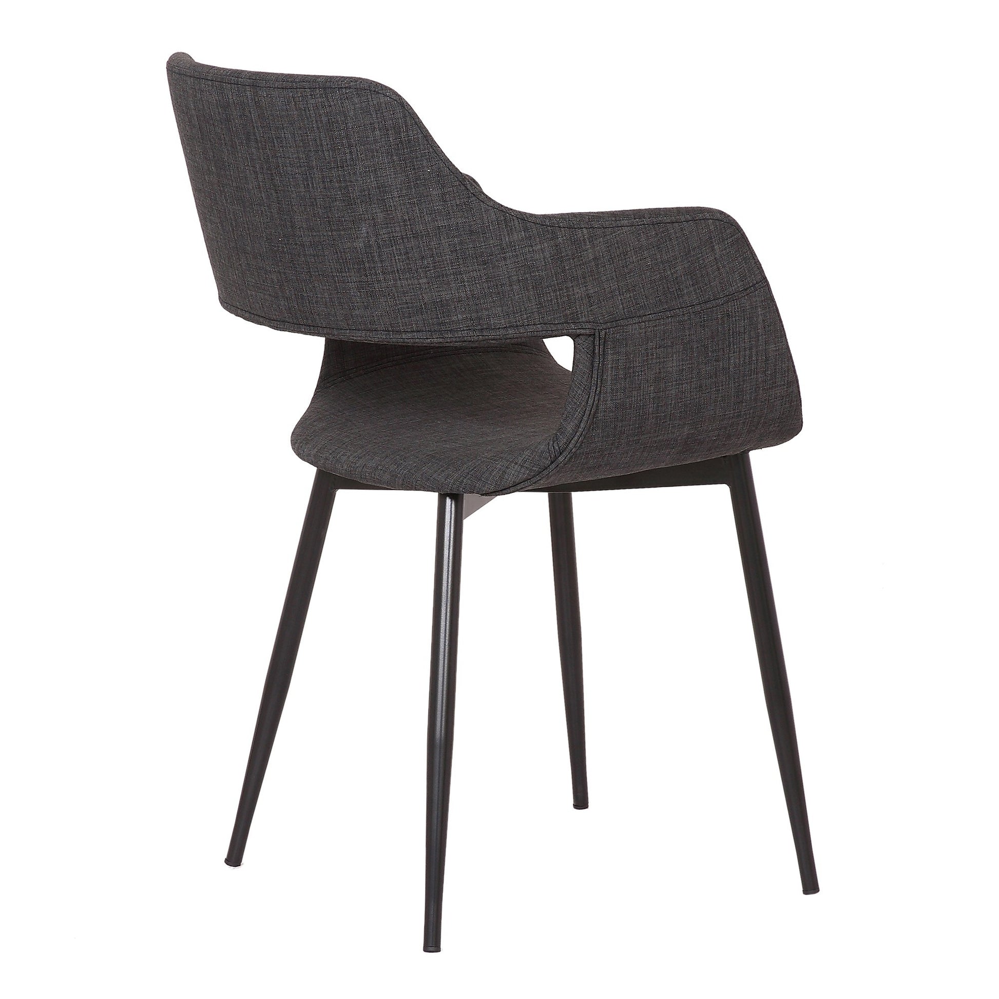Fabric Upholstered Accent Chair with Wide Open Lower Back Design, Gray By Benzara | Accent Chairs | Modishstore - 4