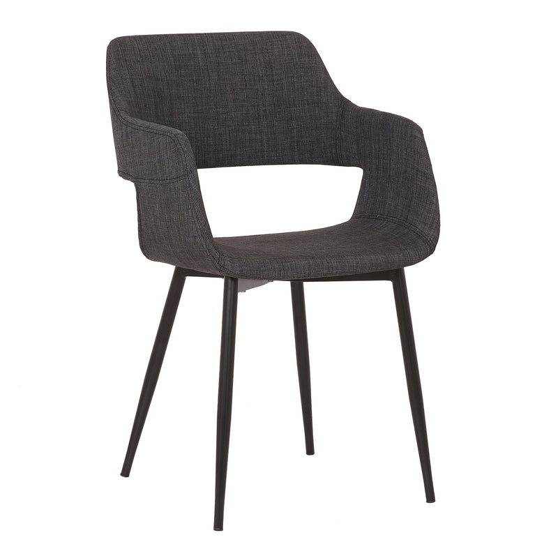 Fabric Upholstered Accent Chair with Wide Open Lower Back Design, Gray By Benzara | Accent Chairs | Modishstore