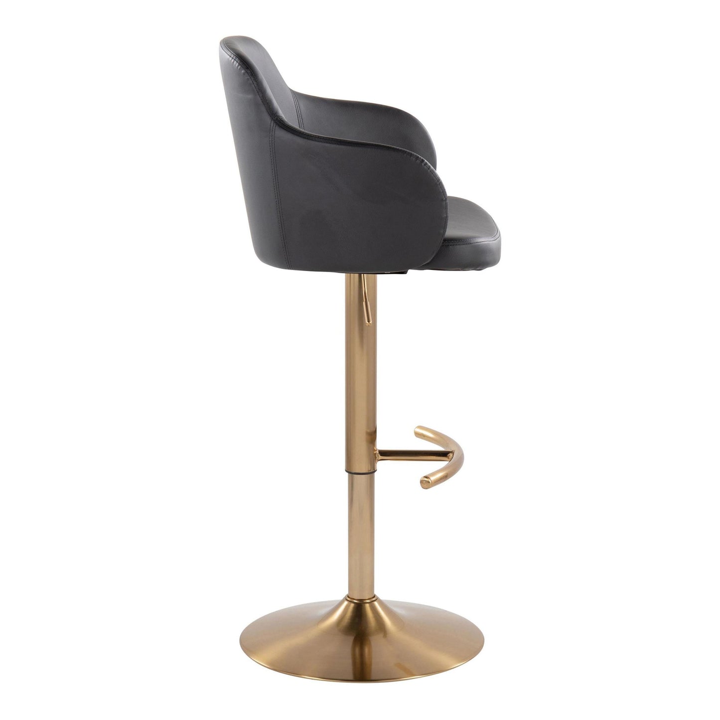 Boyne Adjustable Barstool - Set of 2 By LumiSource - BS-BOYNEPU-RT2 AUBK2 | Bar Stools | Modishstore - 3