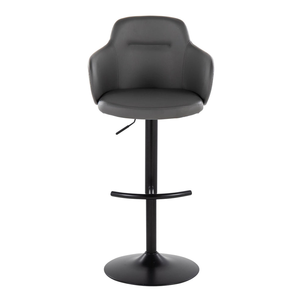 Boyne Adjustable Barstool - Set of 2 By LumiSource - BS-BOYNEPU-RT2 BKGY2 | Bar Stools | Modishstore - 9