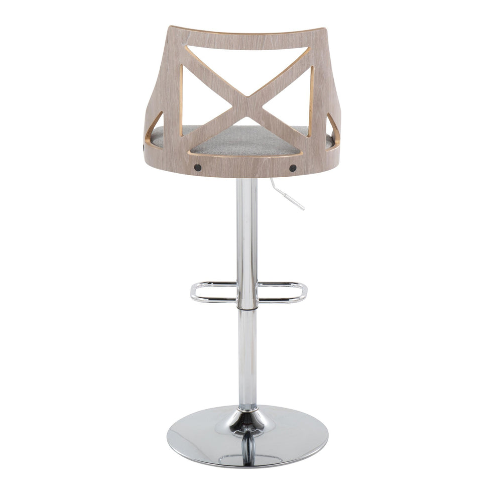 Charlotte Adjustable Barstool - Set of 2 By LumiSource - BS-CHARLOTFB-RR2 CHRLGYCR2 | Bar Stools | Modishstore - 18