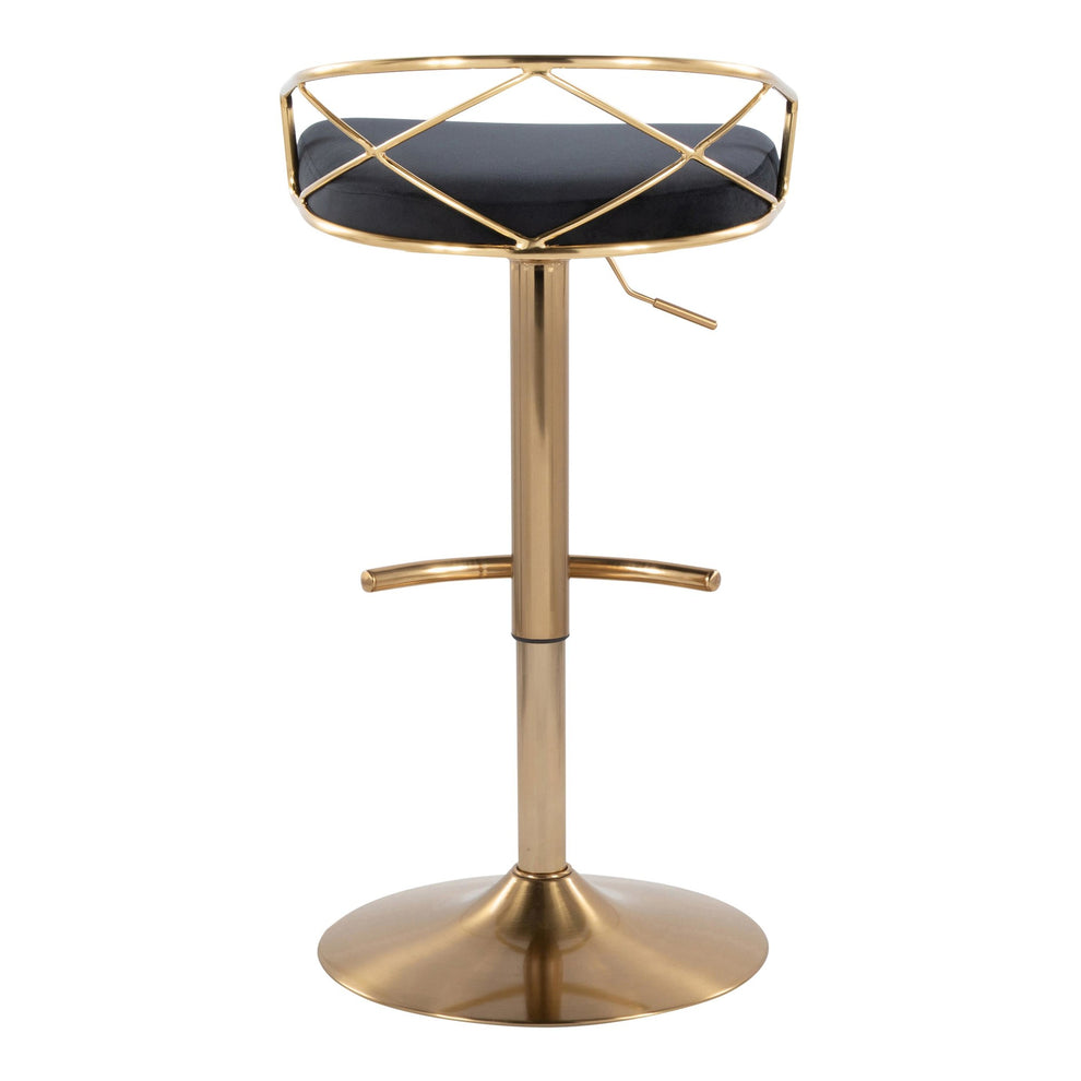 Charlotte Glam Adjustable Barstool - Set of 2 By LumiSource - BS-CHARLOTGLAMV-RNT2 AUBK2 | Bar Stools | Modishstore - 6