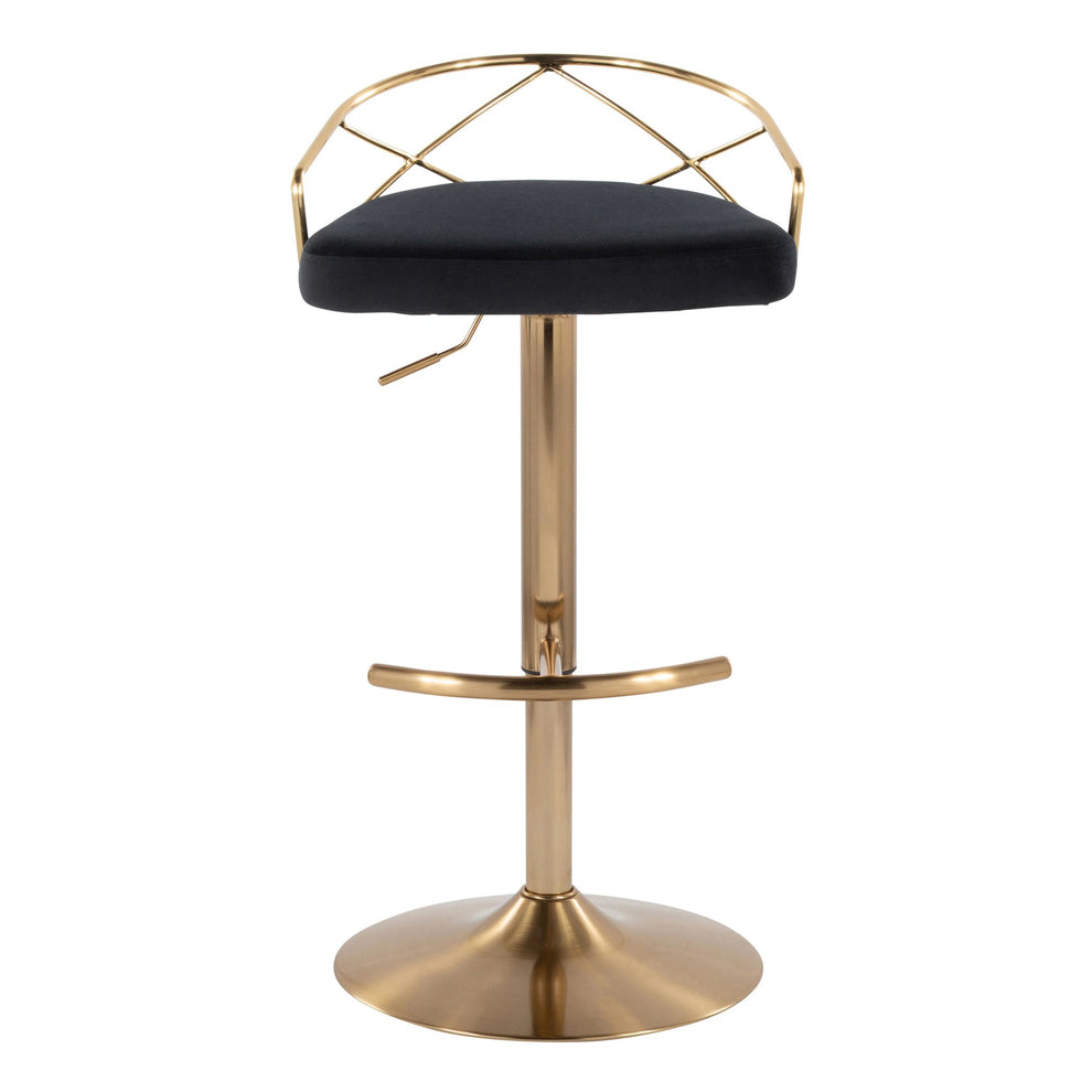 Charlotte Glam Adjustable Barstool - Set of 2 By LumiSource - BS-CHARLOTGLAMV-RNT2 AUBK2 | Bar Stools | Modishstore - 5
