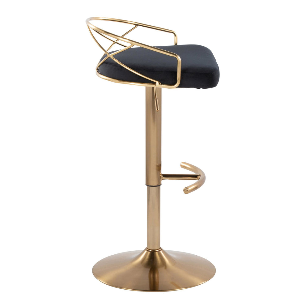 Charlotte Glam Adjustable Barstool - Set of 2 By LumiSource - BS-CHARLOTGLAMV-RNT2 AUBK2 | Bar Stools | Modishstore - 3