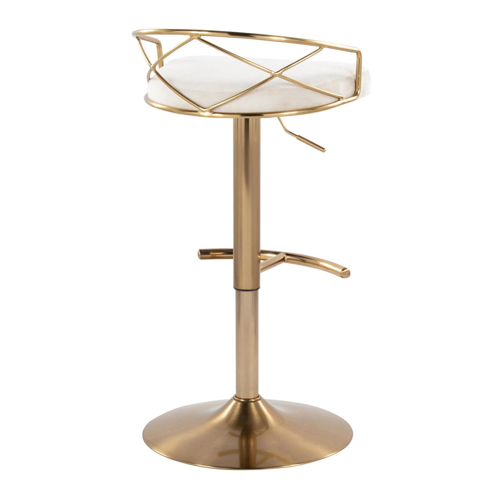 Charlotte Glam Adjustable Barstool - Set of 2 By LumiSource - BS-CHARLOTGLAMV-RNT2 AUBK2 | Bar Stools | Modishstore - 12