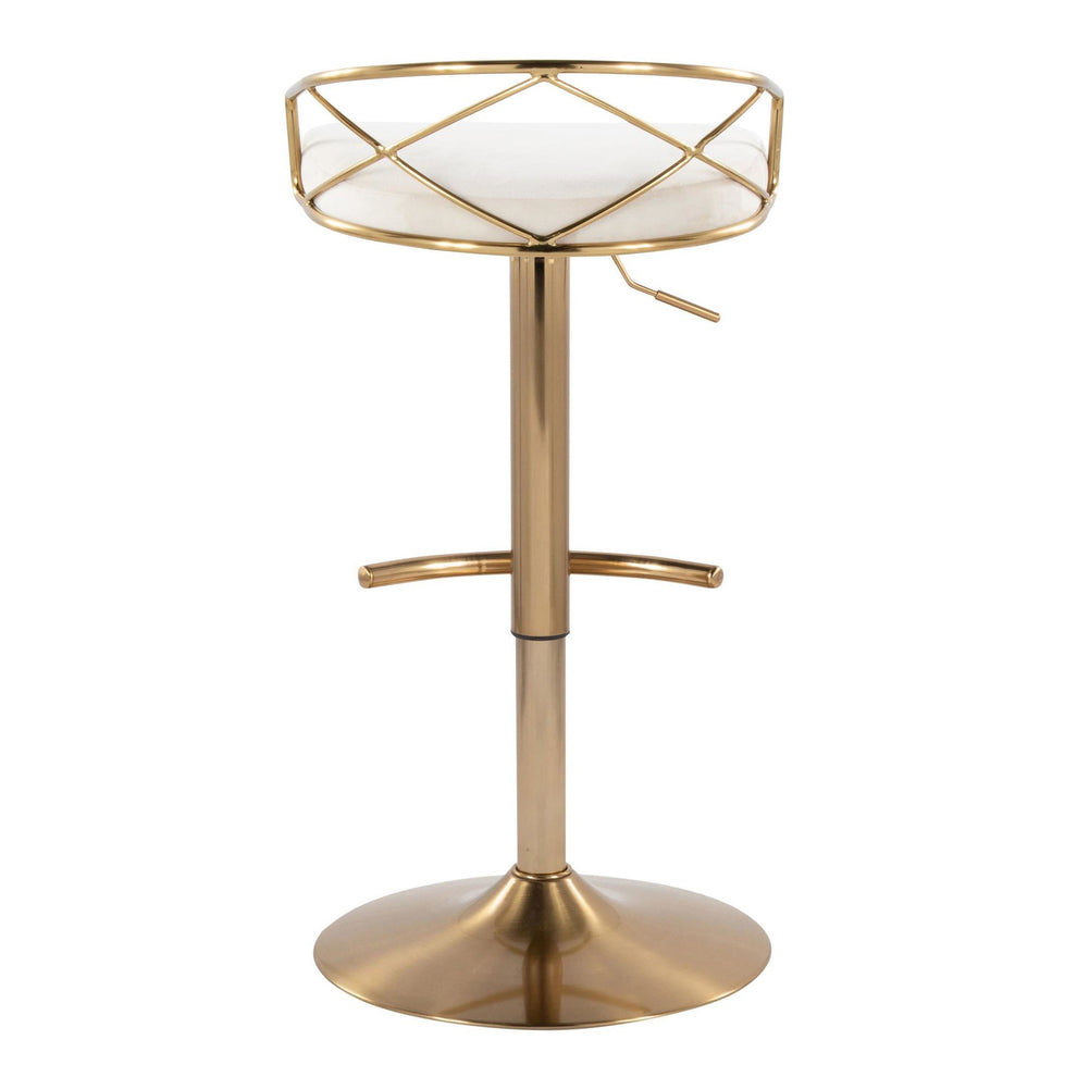Charlotte Glam Adjustable Barstool - Set of 2 By LumiSource - BS-CHARLOTGLAMV-RNT2 AUBK2 | Bar Stools | Modishstore - 15