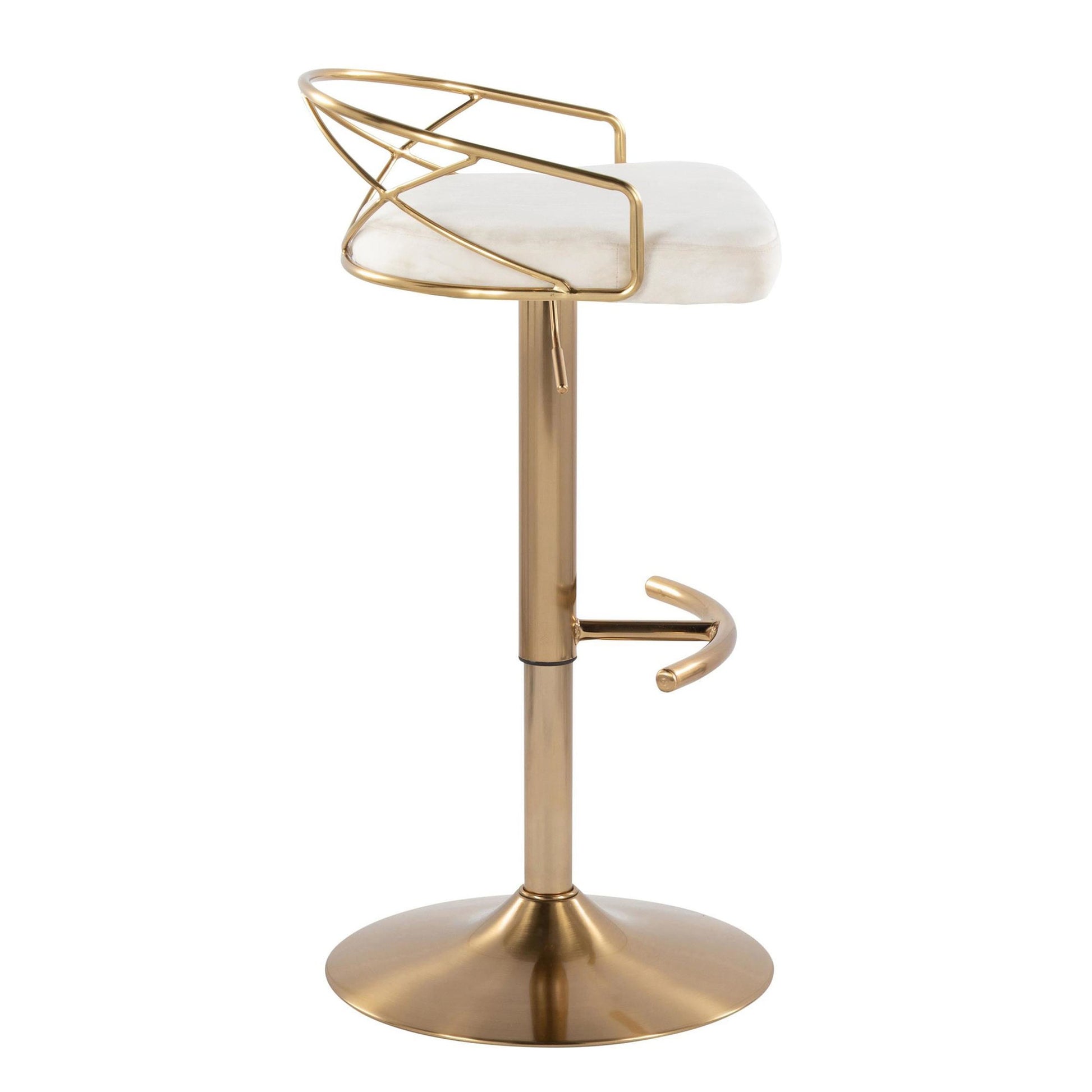 Charlotte Glam Adjustable Barstool - Set of 2 By LumiSource - BS-CHARLOTGLAMV-RNT2 AUBK2 | Bar Stools | Modishstore - 11