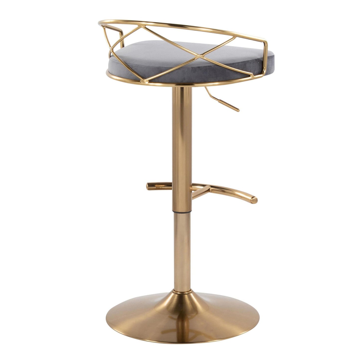 Charlotte Glam Adjustable Barstool - Set of 2 By LumiSource - BS-CHARLOTGLAMV-RNT2 AUBK2 | Bar Stools | Modishstore - 22