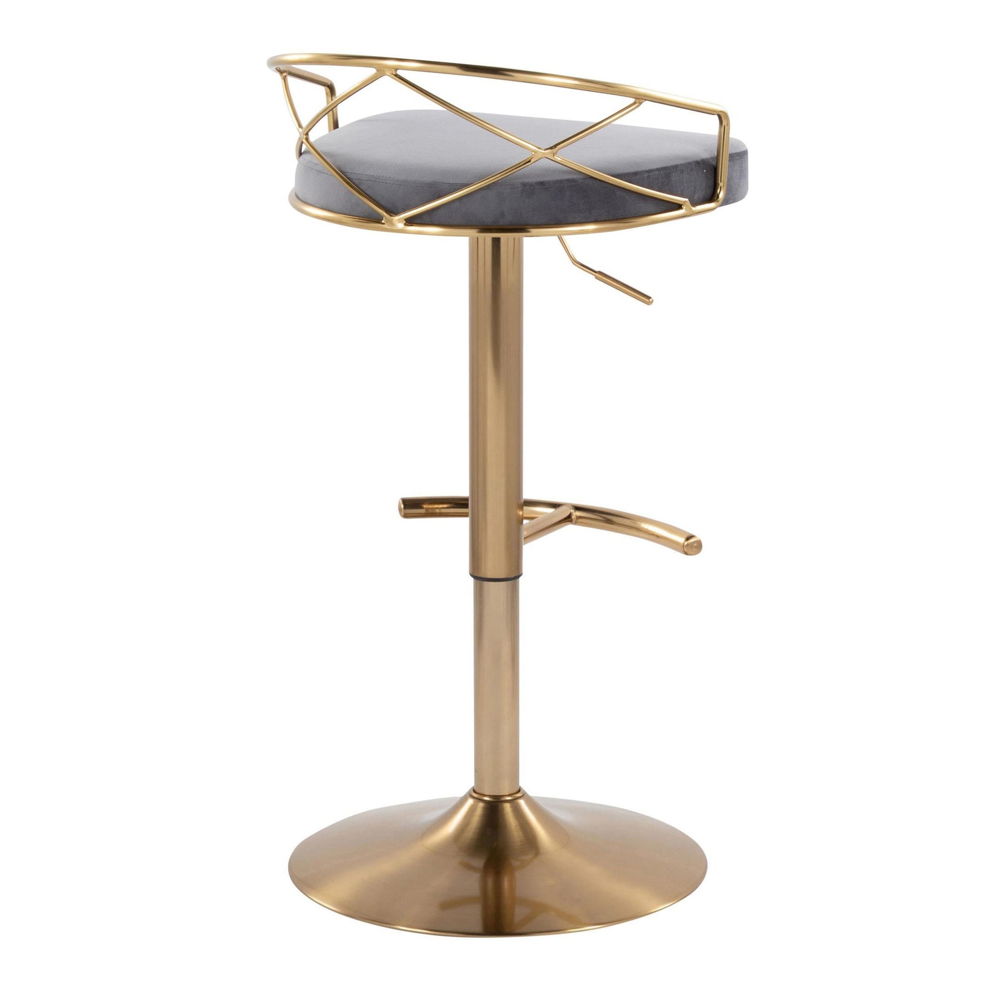 Charlotte Glam Adjustable Barstool - Set of 2 By LumiSource - BS-CHARLOTGLAMV-RNT2 AUBK2 | Bar Stools | Modishstore - 22