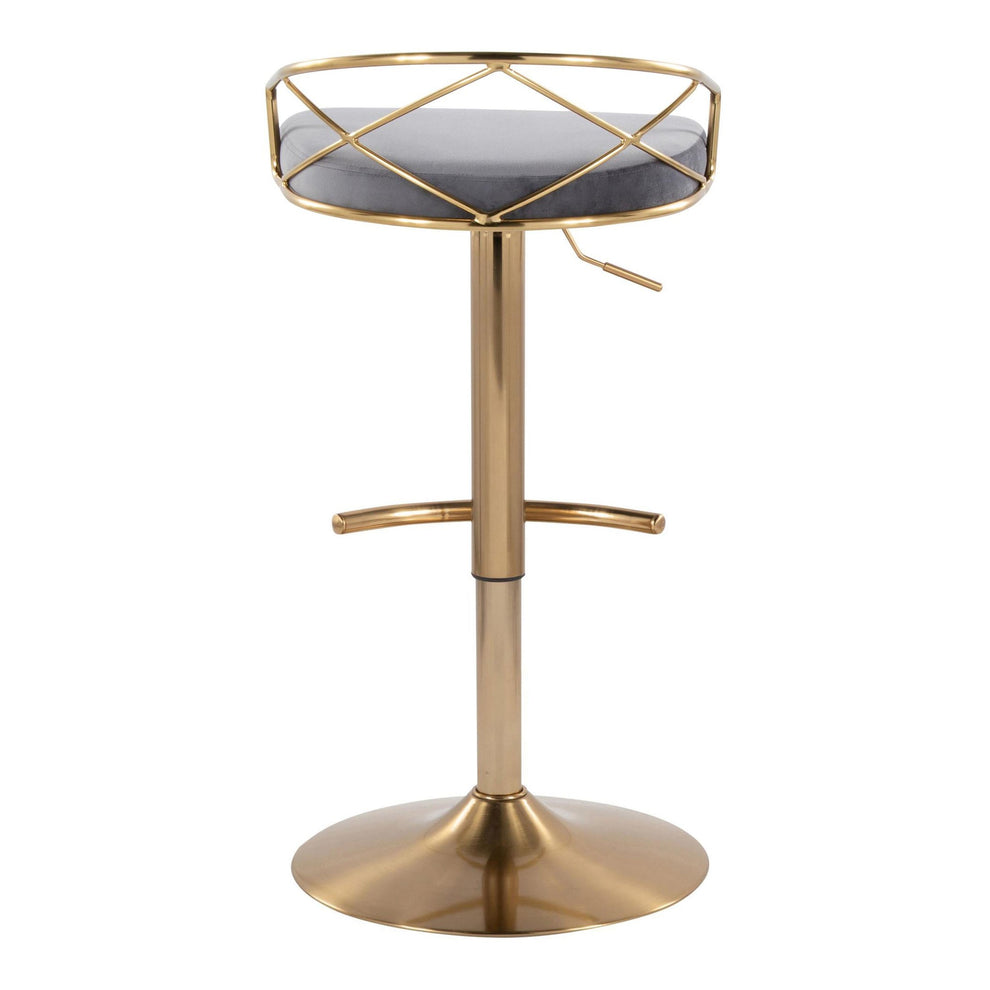 Charlotte Glam Adjustable Barstool - Set of 2 By LumiSource - BS-CHARLOTGLAMV-RNT2 AUBK2 | Bar Stools | Modishstore - 24