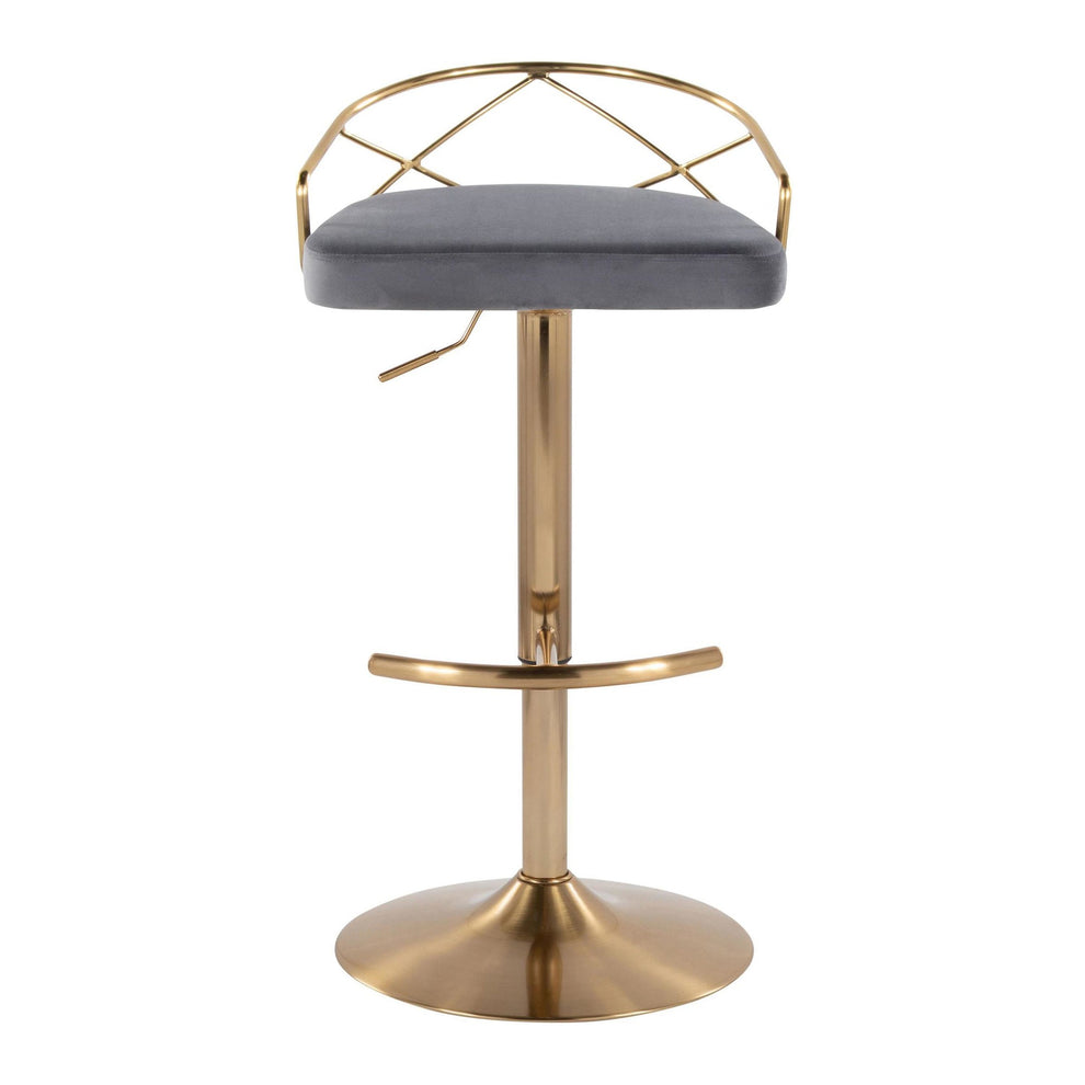 Charlotte Glam Adjustable Barstool - Set of 2 By LumiSource - BS-CHARLOTGLAMV-RNT2 AUBK2 | Bar Stools | Modishstore - 23