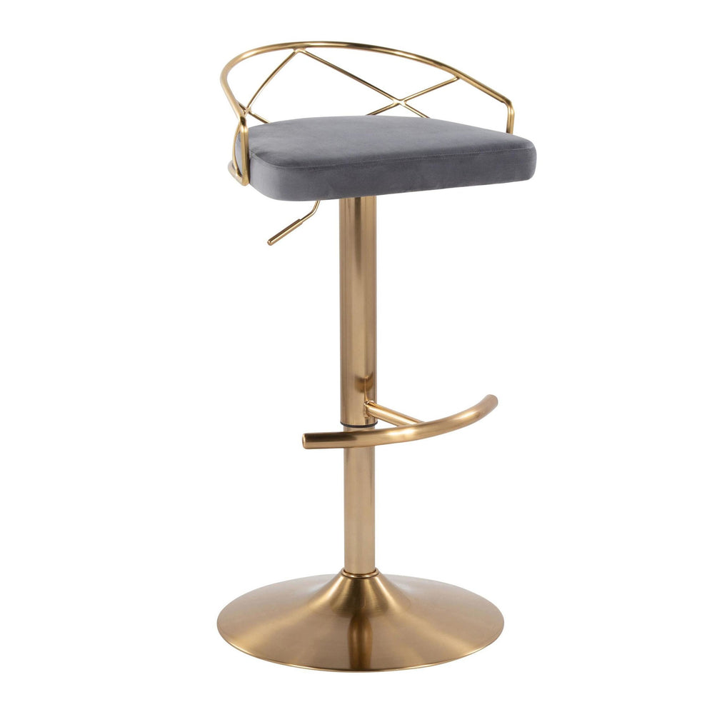 Charlotte Glam Adjustable Barstool - Set of 2 By LumiSource - BS-CHARLOTGLAMV-RNT2 AUBK2 | Bar Stools | Modishstore - 20