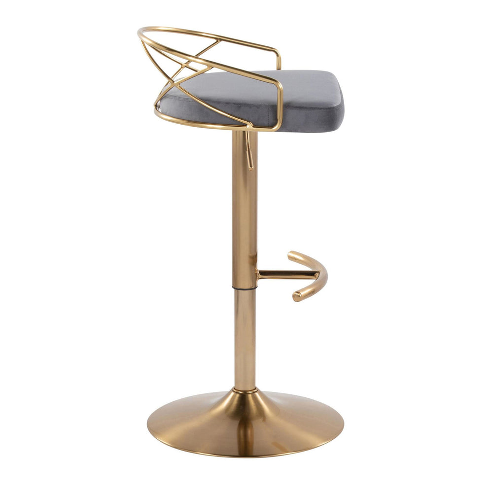 Charlotte Glam Adjustable Barstool - Set of 2 By LumiSource - BS-CHARLOTGLAMV-RNT2 AUBK2 | Bar Stools | Modishstore - 21