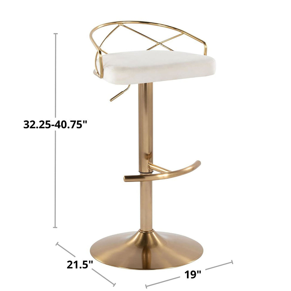 Charlotte Glam Adjustable Barstool - Set of 2 By LumiSource - BS-CHARLOTGLAMV-RNT2 AUBK2 | Bar Stools | Modishstore - 14