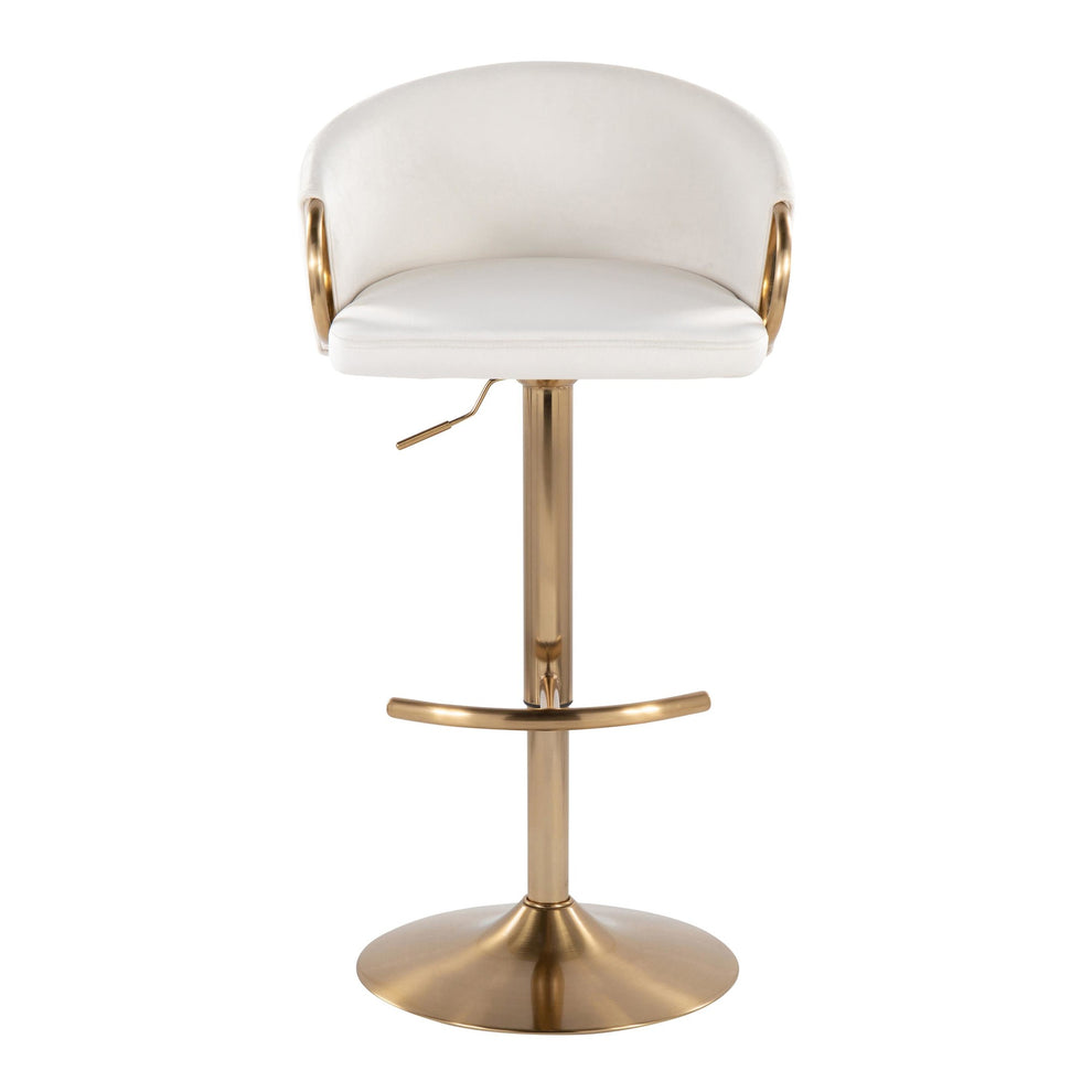 Claire Adjustable Barstool - Set of 2 By LumiSource - BS-CLAIREV-RT2 AUCR2 | Bar Stools | Modishstore - 9