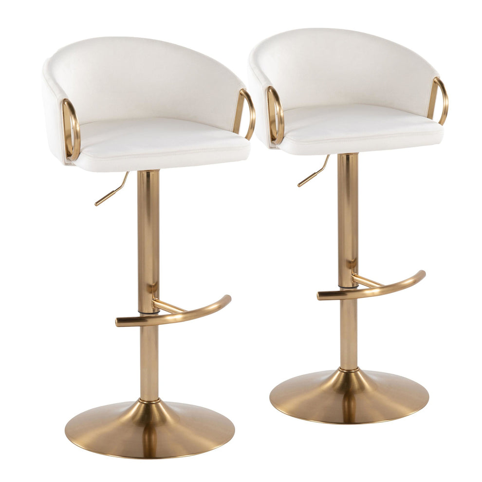 Claire Adjustable Barstool - Set of 2 By LumiSource - BS-CLAIREV-RT2 AUCR2 | Bar Stools | Modishstore - 5