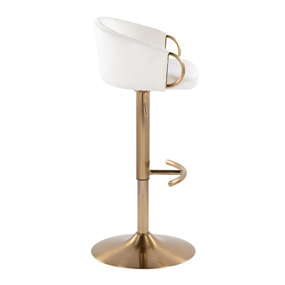 Claire Adjustable Barstool - Set of 2 By LumiSource - BS-CLAIREV-RT2 AUCR2 | Bar Stools | Modishstore - 7