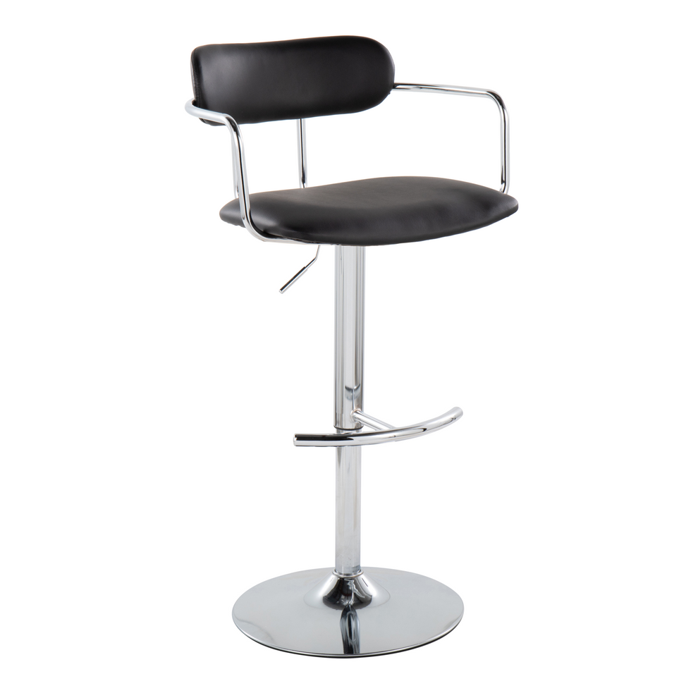 Demi Adjustable Barstool - Set of 2 By LumiSource - BS-DEMIPU-RT2 CHRCHRBK2 | Bar Stools | Modishstore - 5