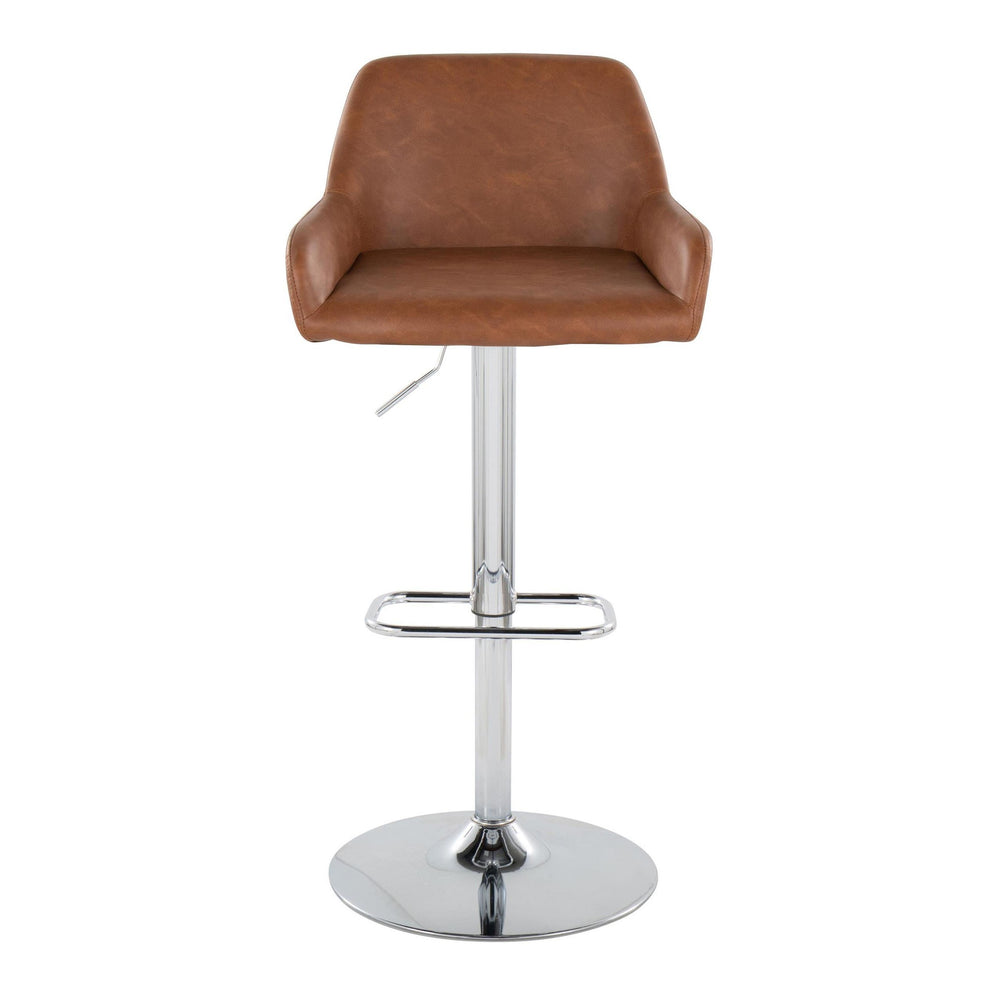 Daniella Adjustable Barstool - Set of 2 By LumiSource - BS-DNLAPU-RR2 CHRCAM2 | Bar Stools | Modishstore - 9