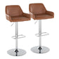 Daniella Adjustable Barstool - Set of 2 By LumiSource - BS-DNLAPU-RR2 CHRCAM2 | Bar Stools | Modishstore - 5
