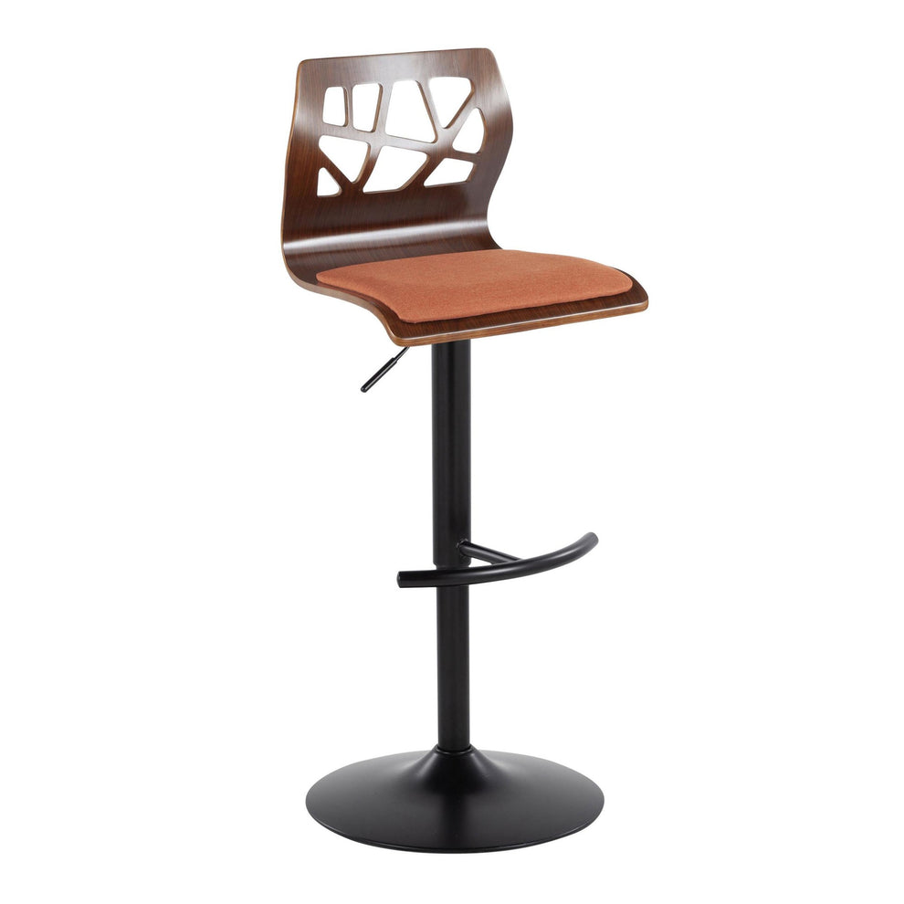 Folia Adjustable Barstool - Set of 2 By LumiSource - BS-FOLIAFB-RT2 BKLGYLGY2 | Bar Stools | Modishstore - 23