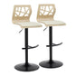 Folia Adjustable Barstool - Set of 2 By LumiSource - BS-FOLIAPU-RT2 BKNACR2 | Bar Stools | Modishstore - 5