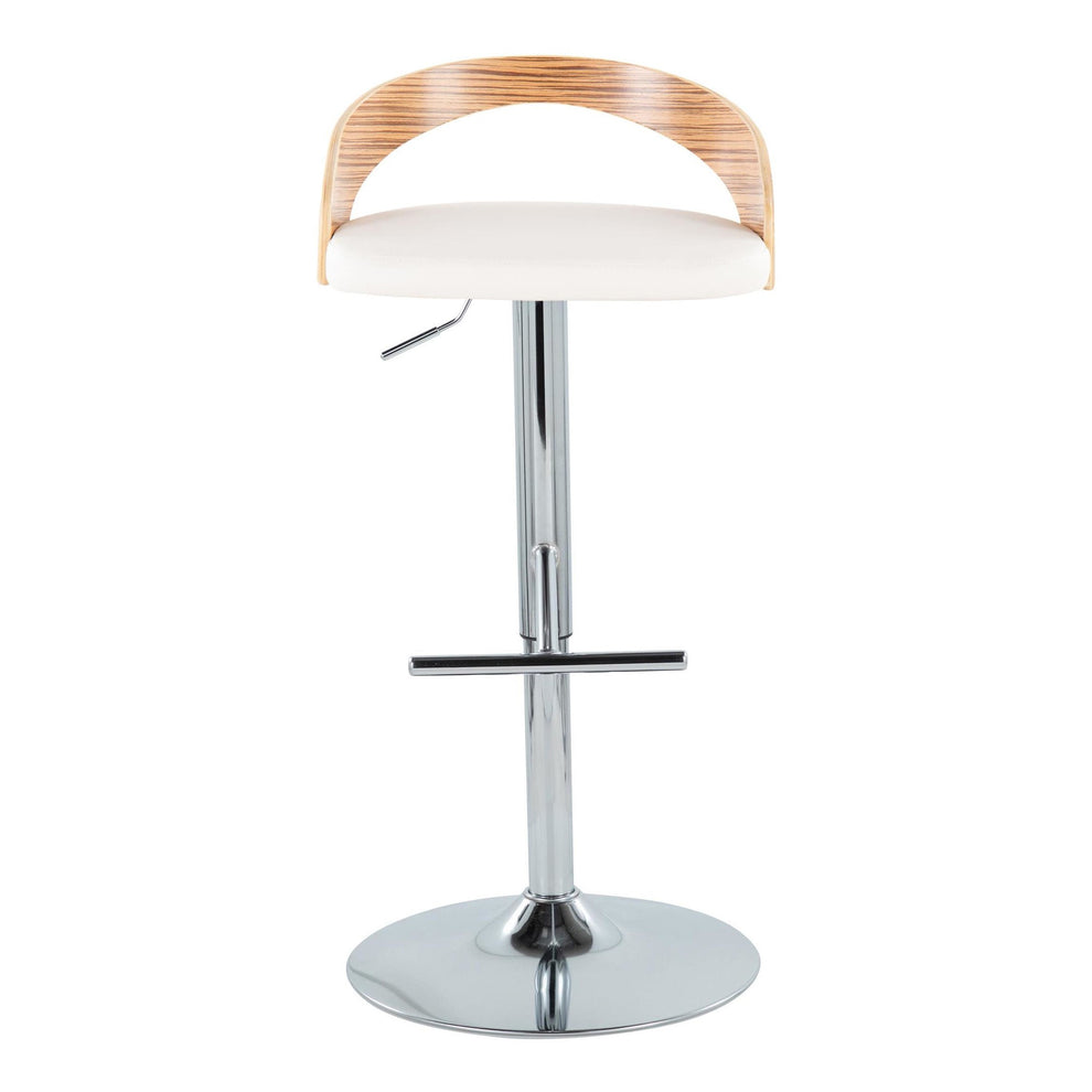 Grotto Adjustable Barstool - Set of 2 By LumiSource - BS-GROTTOPU-STRT2 CHRCHW2 | Bar Stools | Modishstore - 32