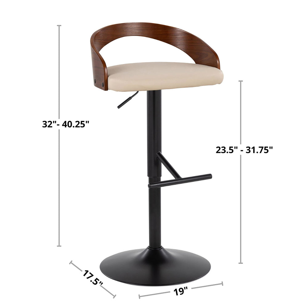 Grotto Adjustable Barstool - Set of 2 By LumiSource - BS-GROTTOFB-RT2 CHRNALGN2 | Bar Stools | Modishstore - 10