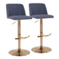 Toriano Adjustable Barstool - Set of 2 By LumiSource - BS-TRNOFB-RT2 AUBU2 | Bar Stools | Modishstore - 2