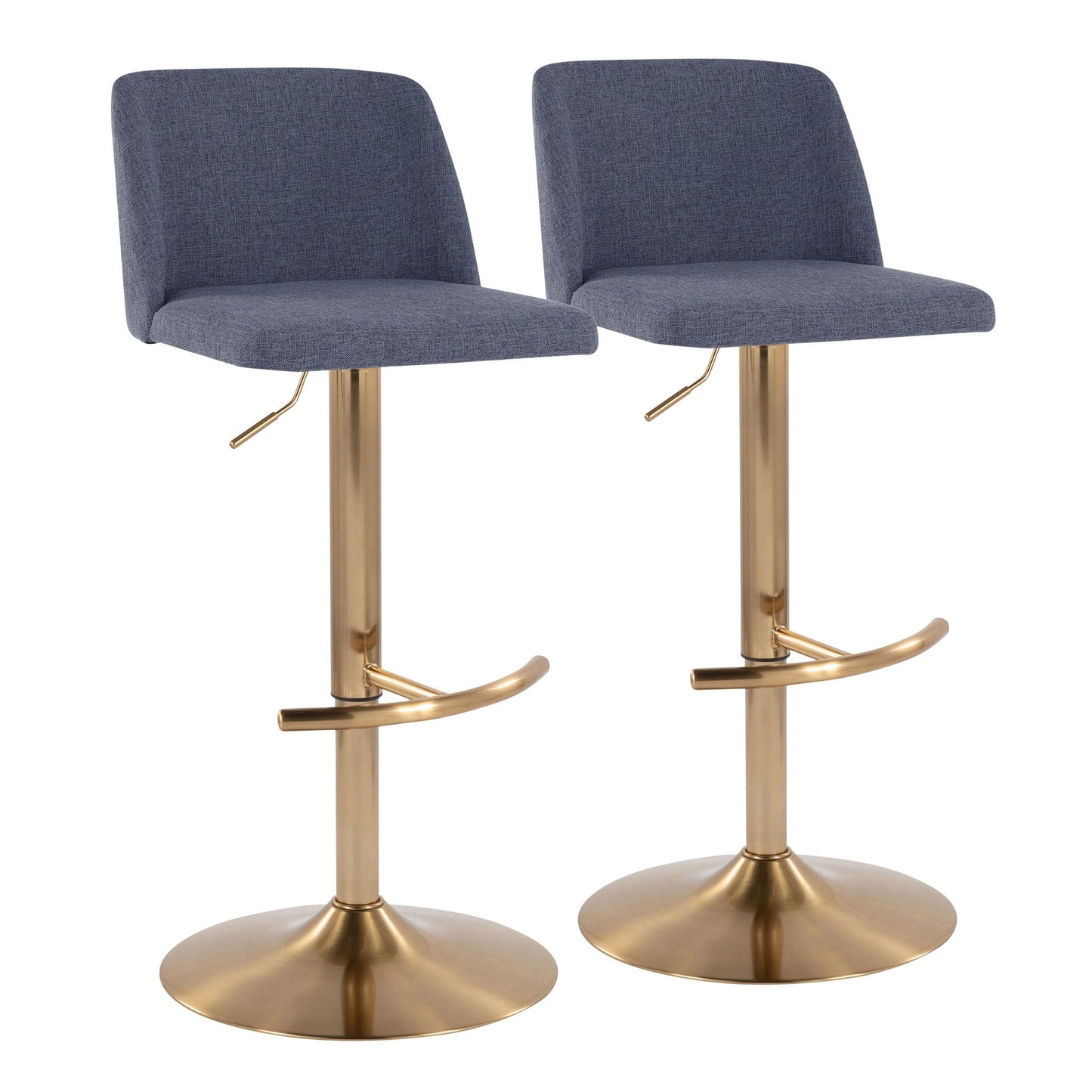 Toriano Adjustable Barstool - Set of 2 By LumiSource - BS-TRNOFB-RT2 AUBU2 | Bar Stools | Modishstore - 2