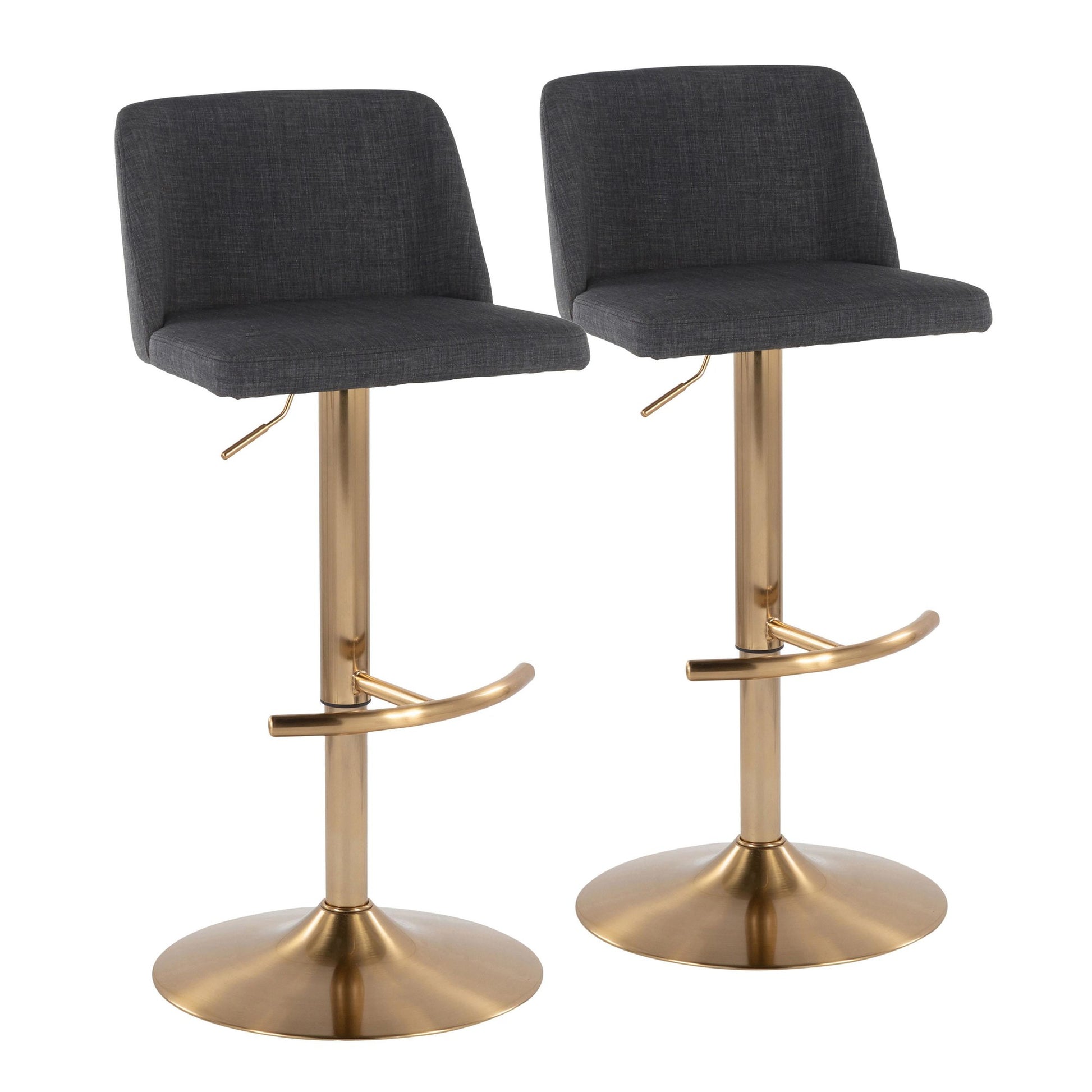 Toriano Adjustable Barstool - Set of 2 By LumiSource - BS-TRNOFB-RT2 AUBU2 | Bar Stools | Modishstore - 9
