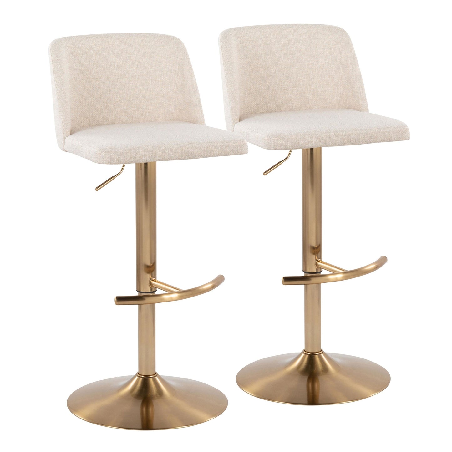 Toriano Adjustable Barstool - Set of 2 By LumiSource - BS-TRNOFB-RT2 AUBU2 | Bar Stools | Modishstore - 23