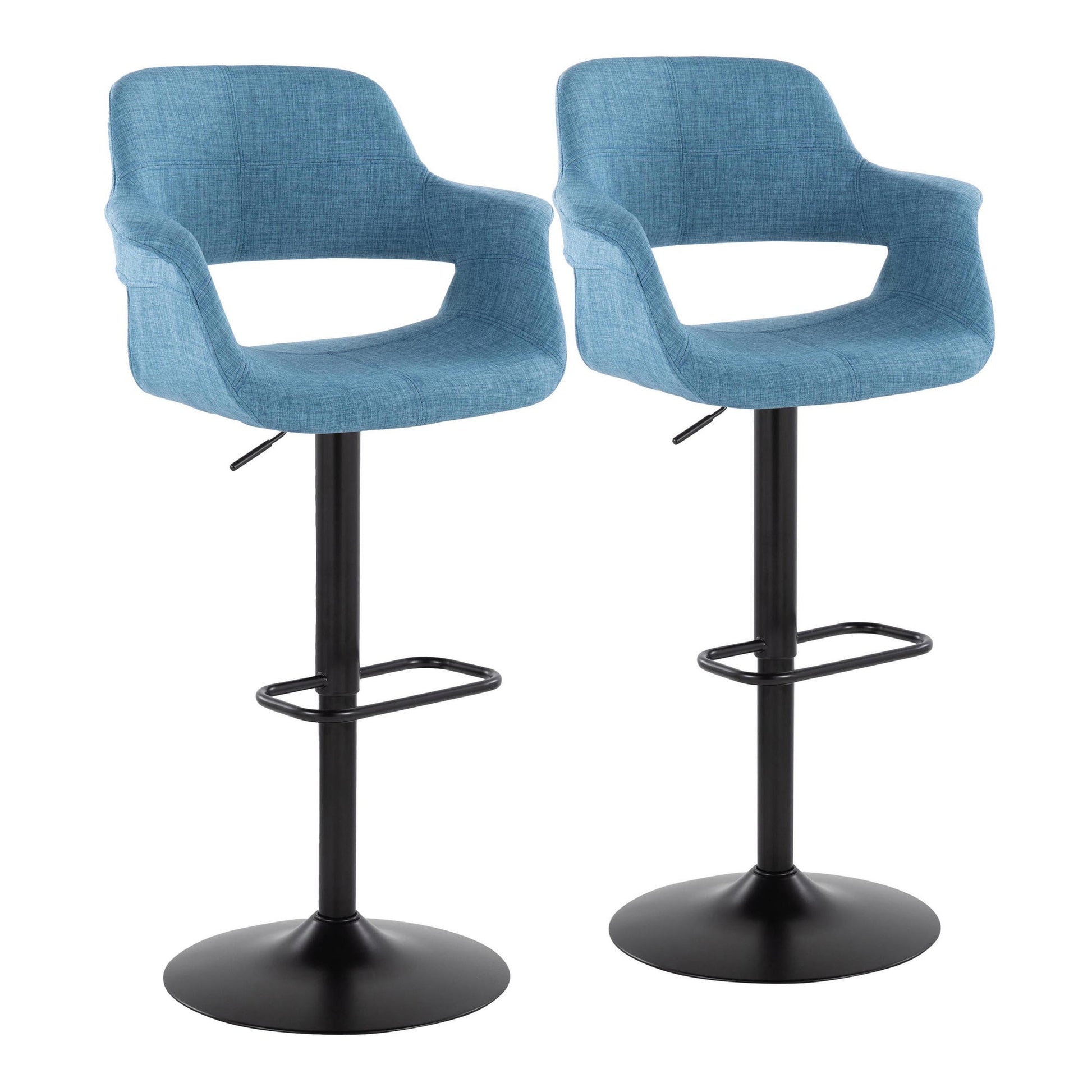 Vintage Flair Adjustable Barstool - Set of 2 Blue By LumiSource | Bar Stools | Modishstore - 6
