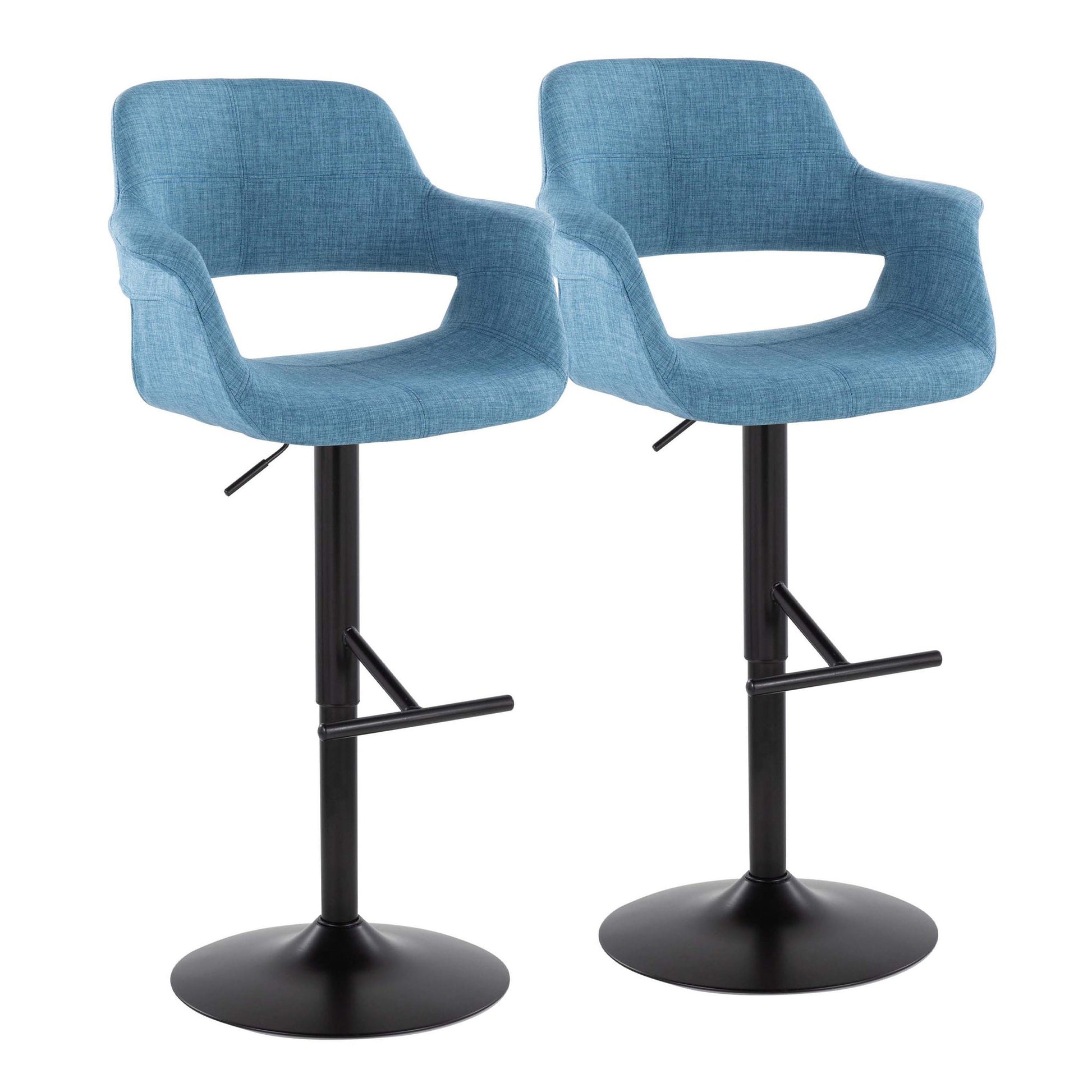 Vintage Flair Adjustable Barstool - Set of 2 Blue By LumiSource | Bar Stools | Modishstore - 6