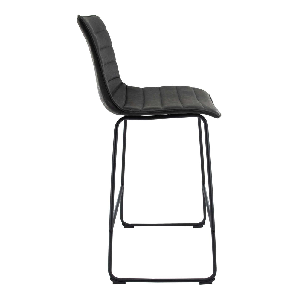 LeisureMod Brooklyn 29.9" Modern Leather Bar Stool With Black Iron Base & Footrest | Bar Stools | Modishstore - 8