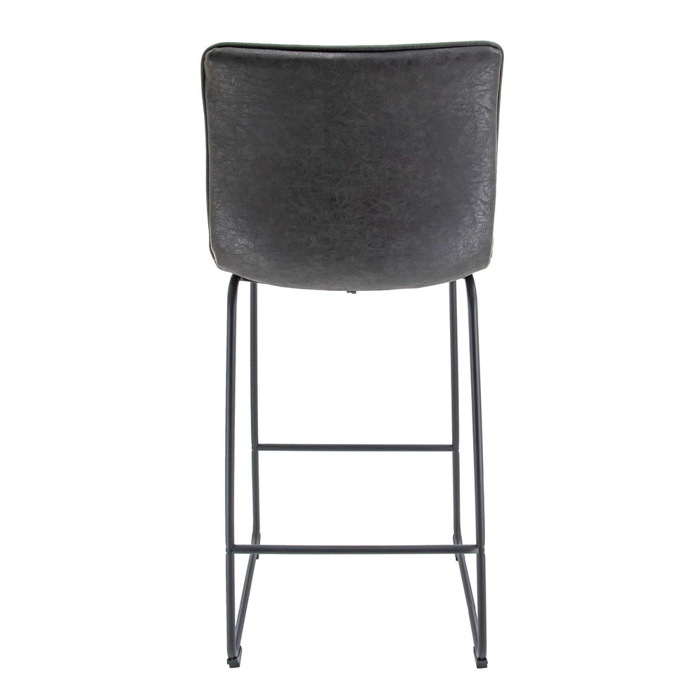 LeisureMod Brooklyn 29.9" Modern Leather Bar Stool With Black Iron Base & Footrest | Bar Stools | Modishstore - 7