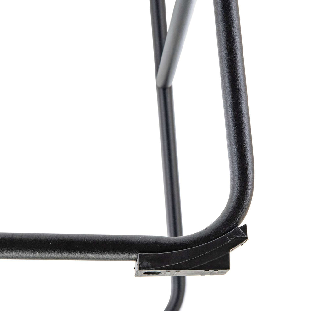 LeisureMod Brooklyn 29.9" Modern Leather Bar Stool With Black Iron Base & Footrest | Bar Stools | Modishstore - 4