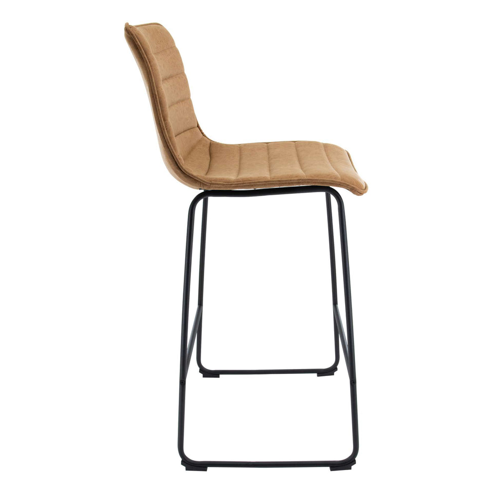 LeisureMod Brooklyn 29.9" Modern Leather Bar Stool With Black Iron Base & Footrest | Bar Stools | Modishstore - 16