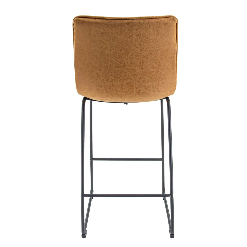 LeisureMod Brooklyn 29.9" Modern Leather Bar Stool With Black Iron Base & Footrest | Bar Stools | Modishstore - 15