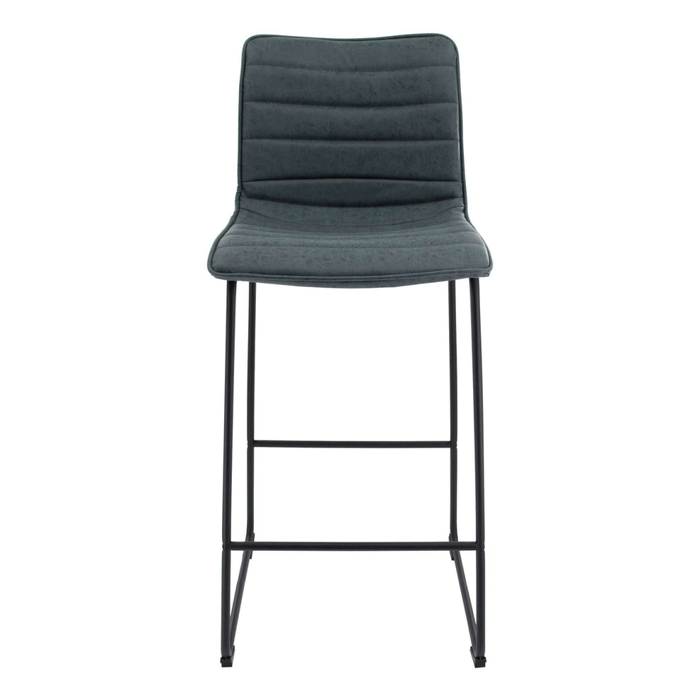 LeisureMod Brooklyn 29.9" Modern Leather Bar Stool With Black Iron Base & Footrest | Bar Stools | Modishstore - 22
