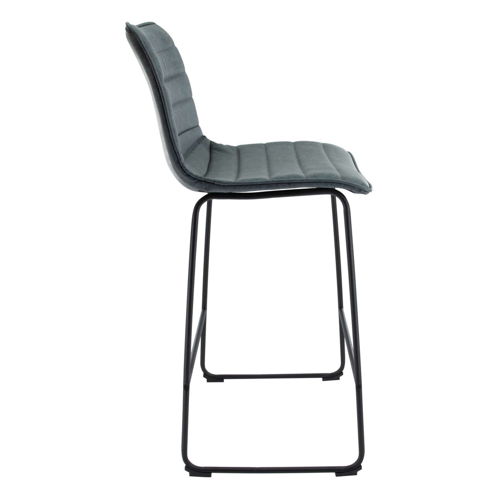 LeisureMod Brooklyn 29.9" Modern Leather Bar Stool With Black Iron Base & Footrest | Bar Stools | Modishstore - 24