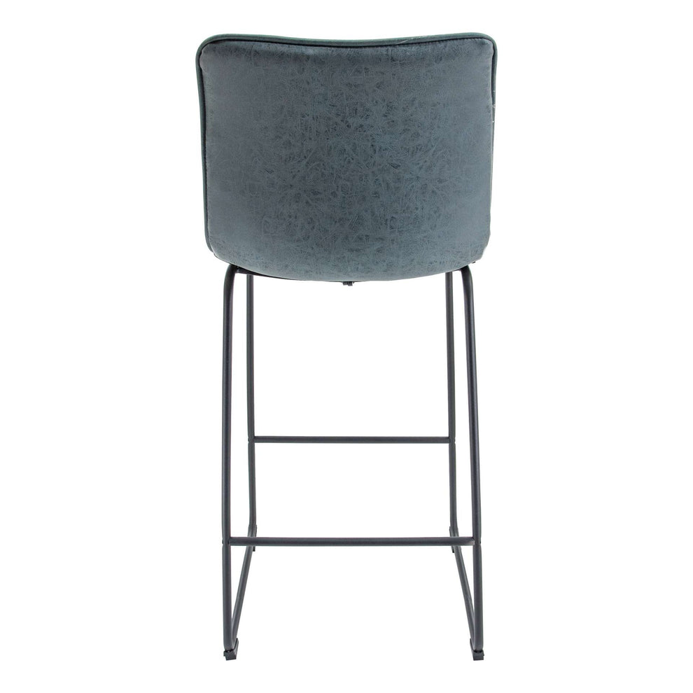 LeisureMod Brooklyn 29.9" Modern Leather Bar Stool With Black Iron Base & Footrest | Bar Stools | Modishstore - 23