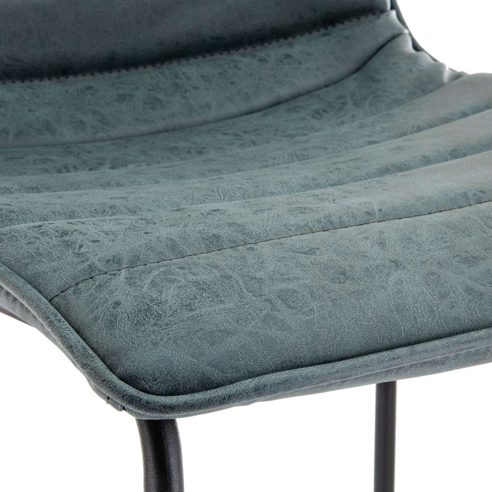 LeisureMod Brooklyn 29.9" Modern Leather Bar Stool With Black Iron Base & Footrest | Bar Stools | Modishstore - 21